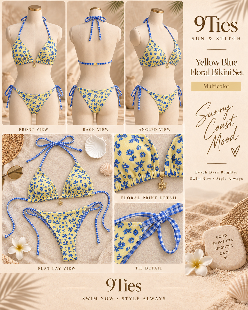 Sunny Coast Floral Bikini Set 💛💙