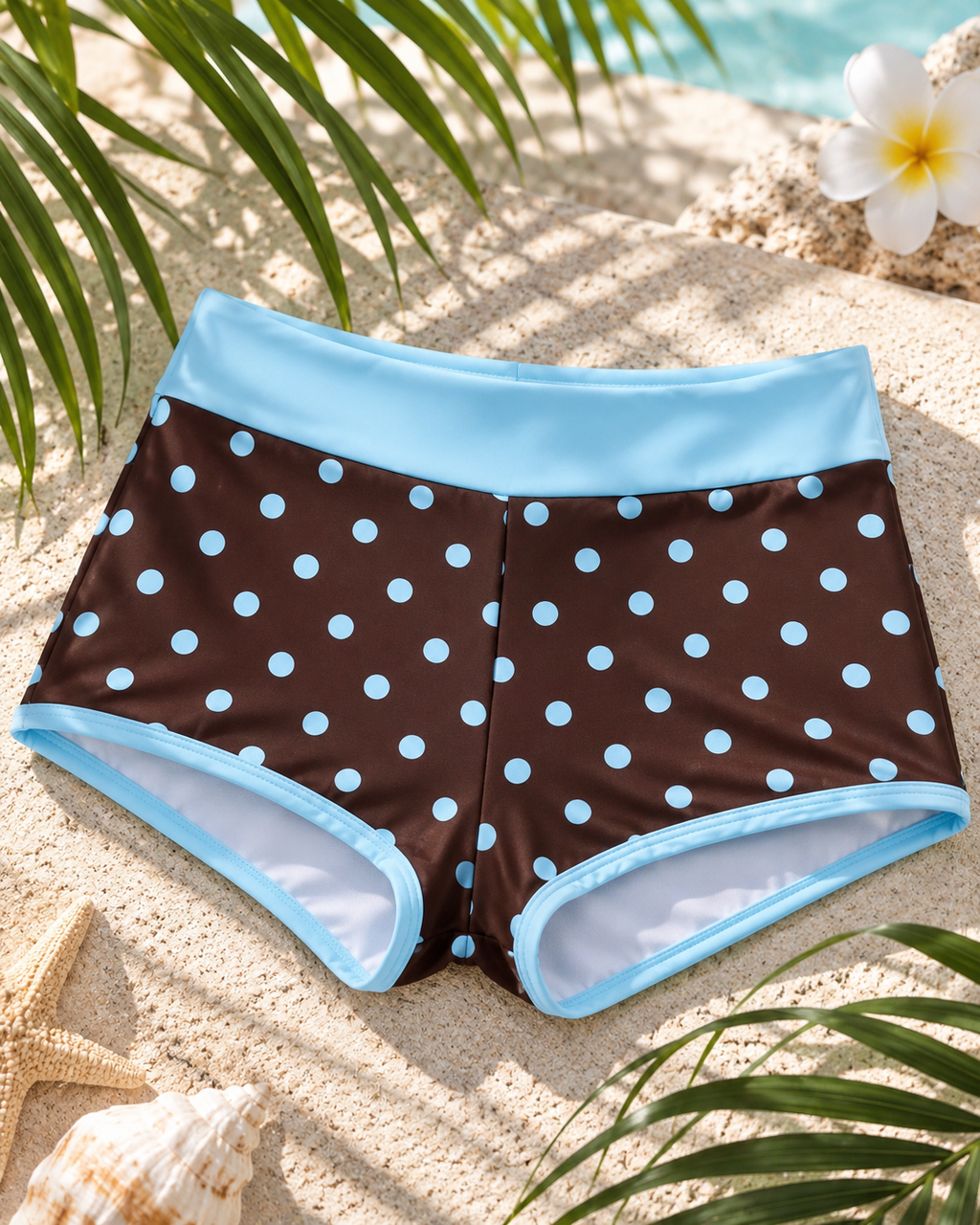 Mocha Blue Polka Dot Bikini Set 🤎🩵